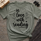 in love with reading - Typography T-Shirt