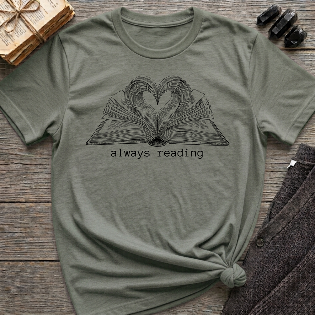 always reading - Heart Book T-Shirt