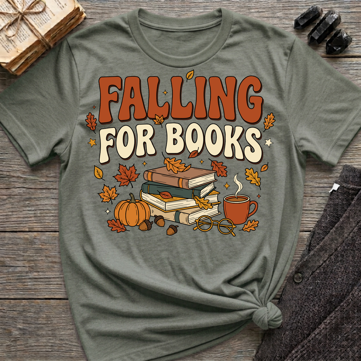 Falling for Books - Graphic T-Shirt