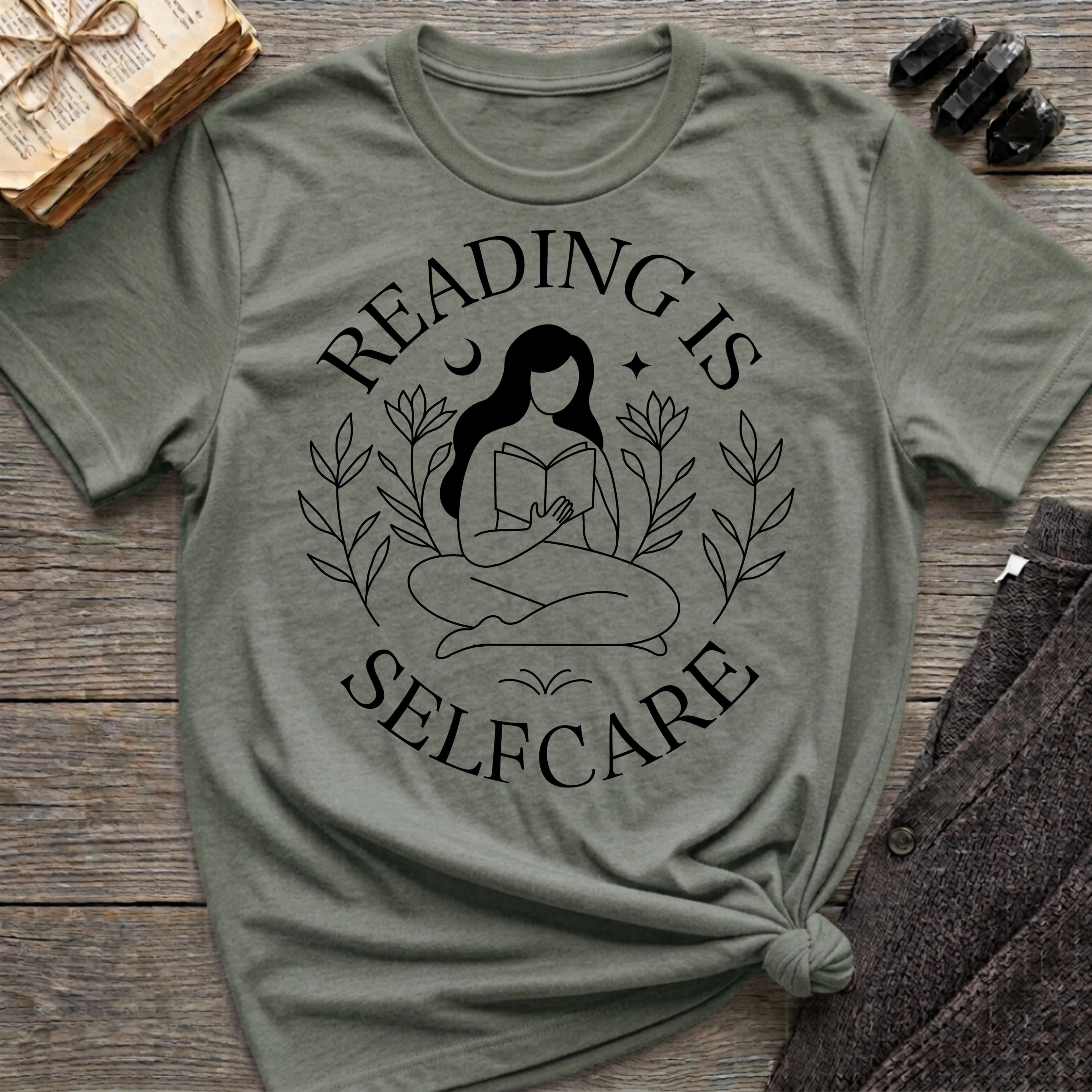 Reading is selfcare - Typography T-Shirt