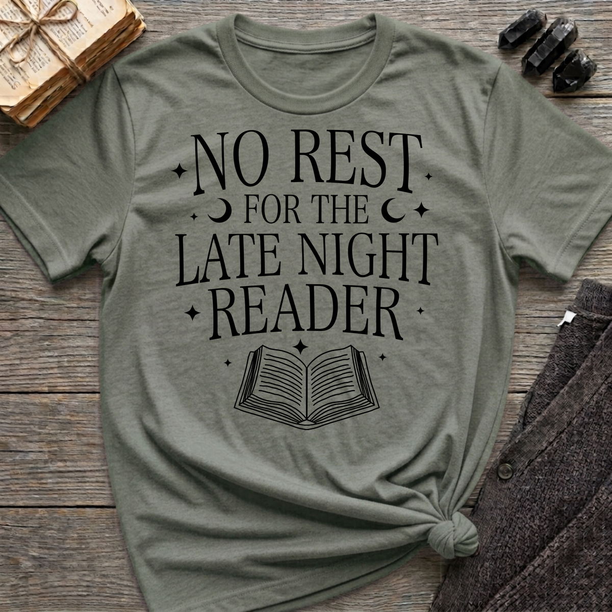 No rest for the late night reader - Typography T-Shirt