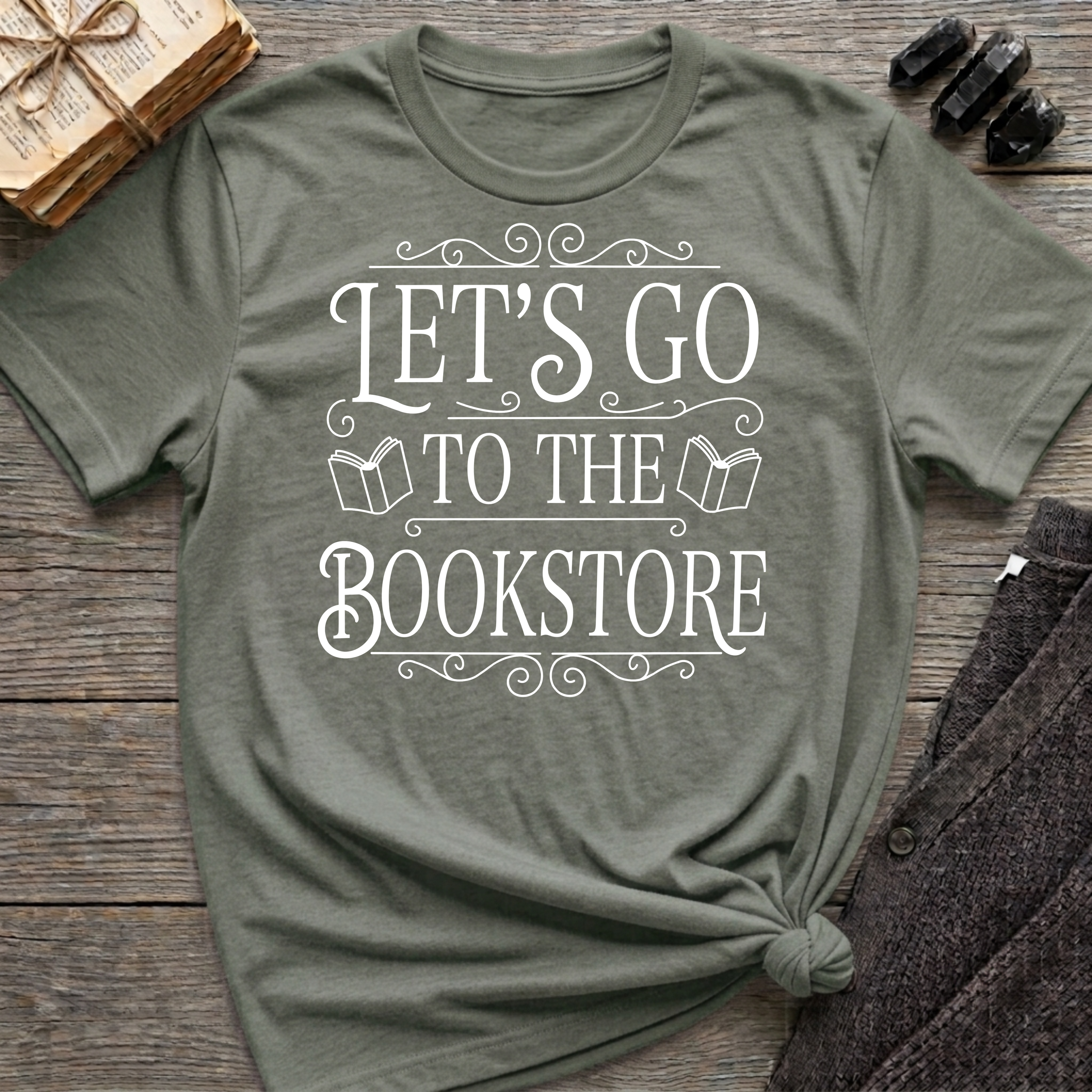 Let's Go To the Bookstore - Typography T-Shirt
