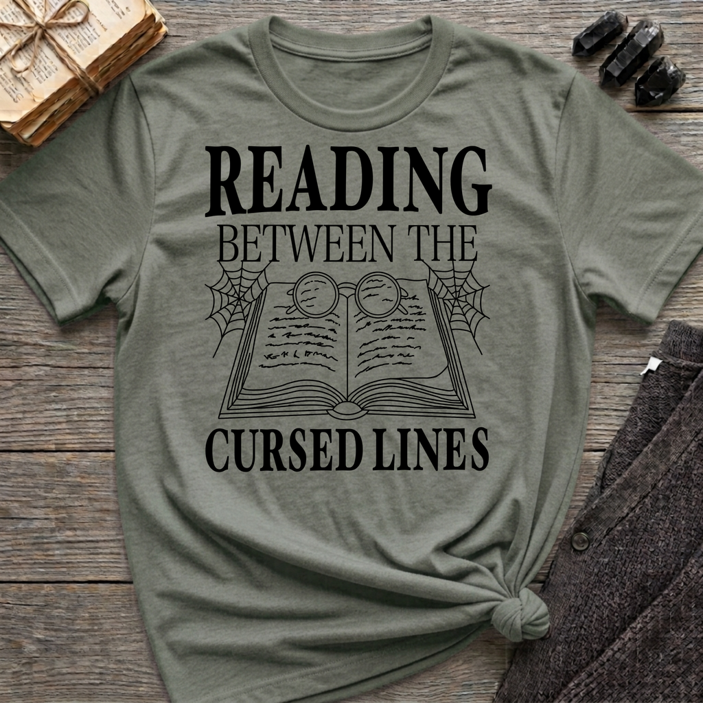 Reading between the cursed lines - Typography T-Shirt