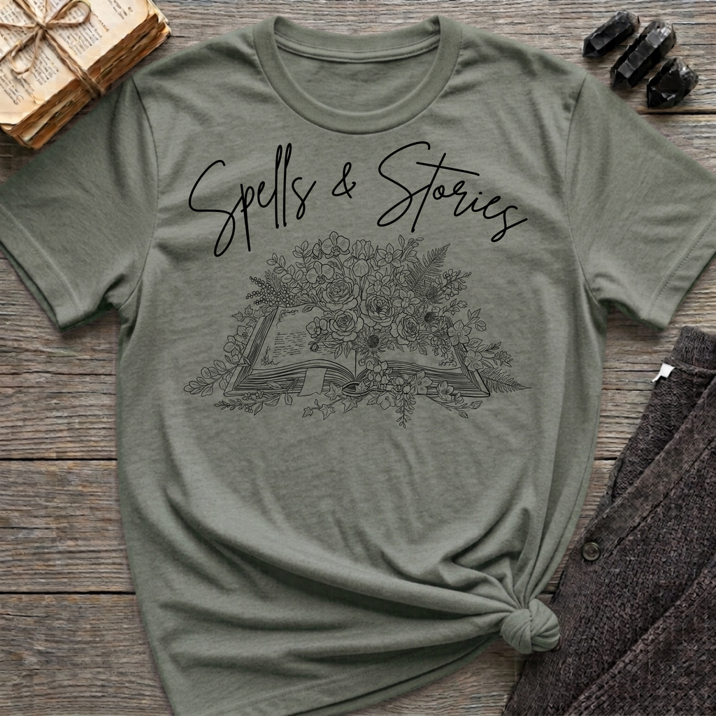 Spells & Stories - Flower Book T-Shirt