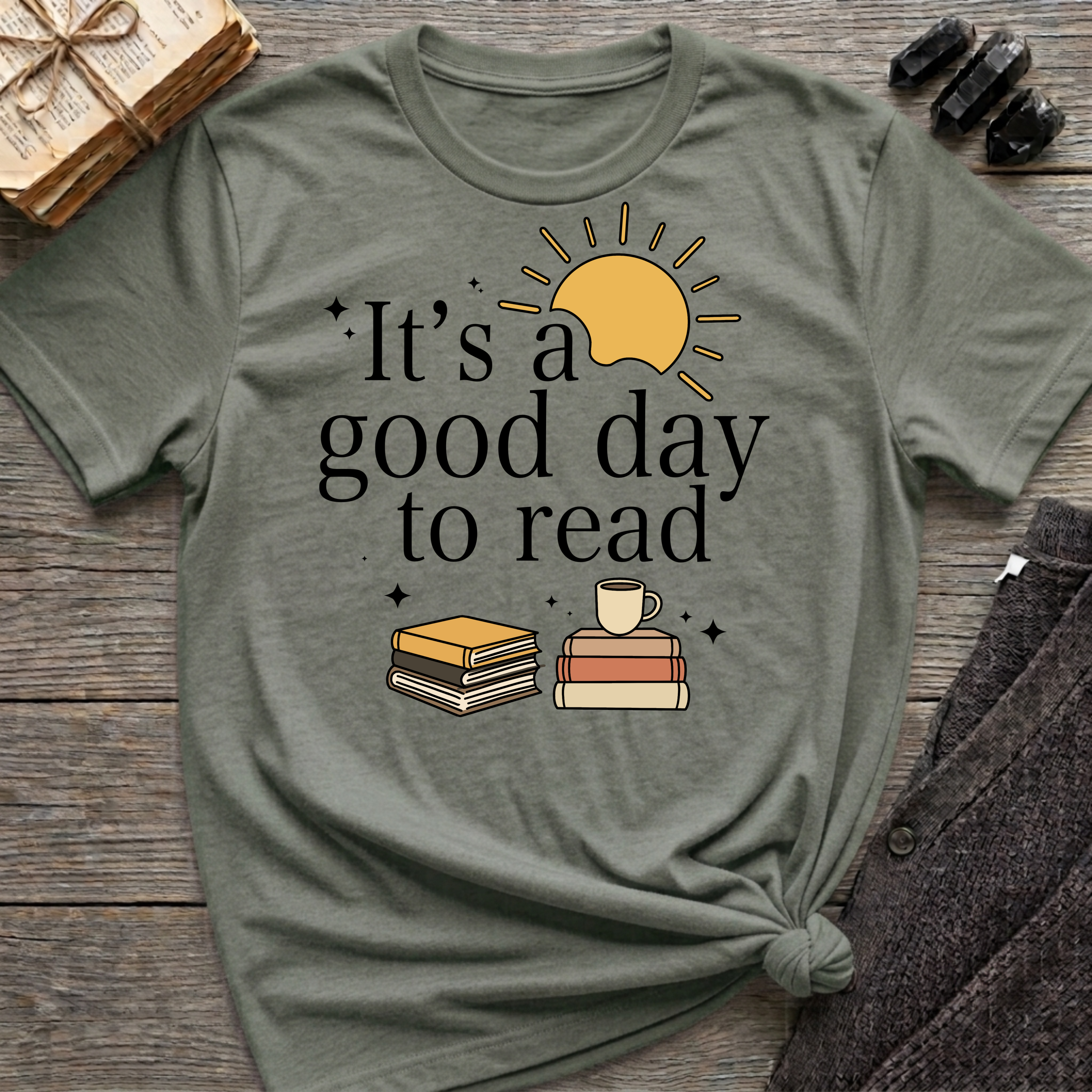 It's a good day to read - Typography Colored T-Shirt