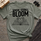 Where stories bloom - Heart Book T-Shirt