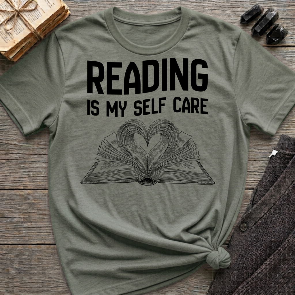 Reading is my self care - Heart Book T-Shirt