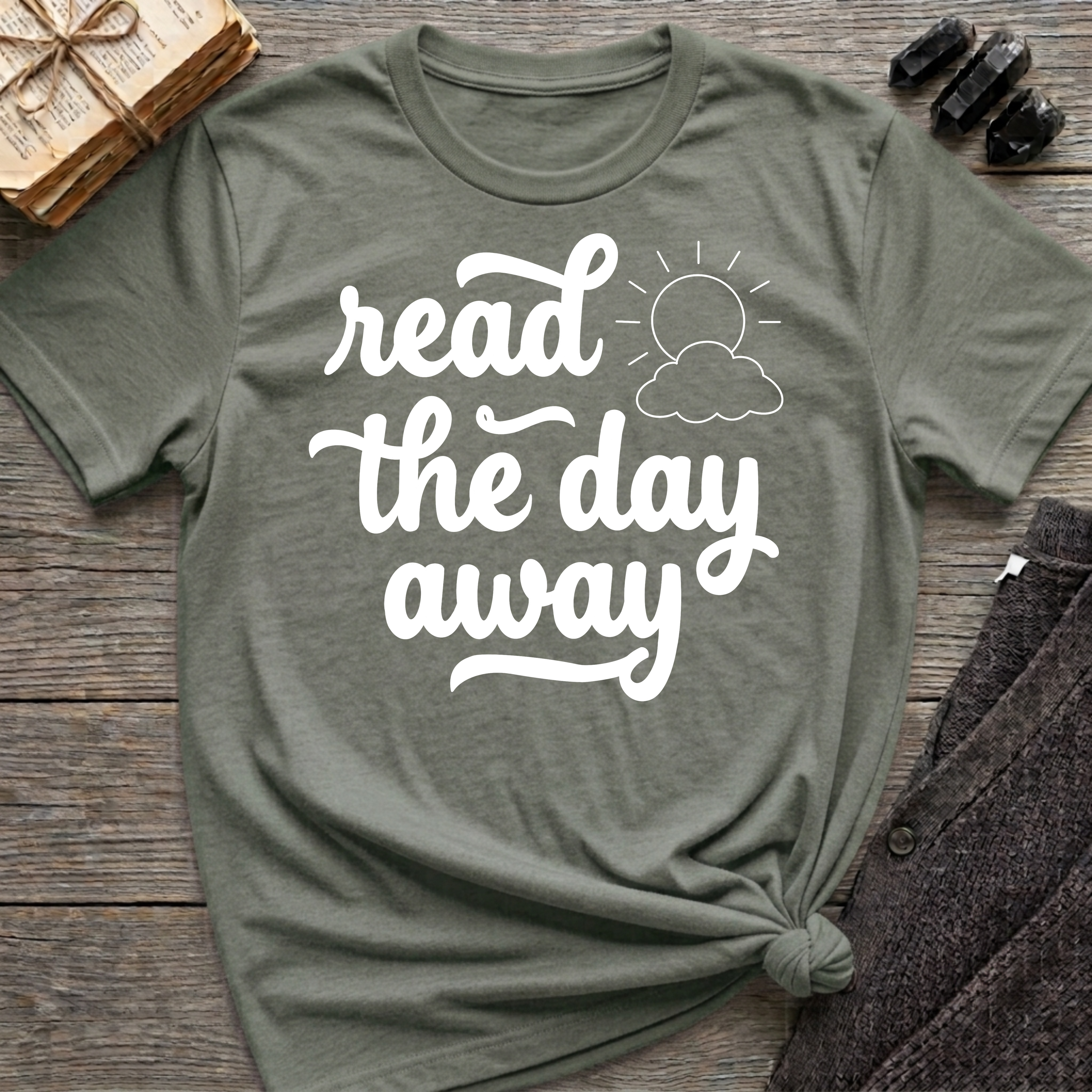 Read the Day Away - Typography T-Shirt