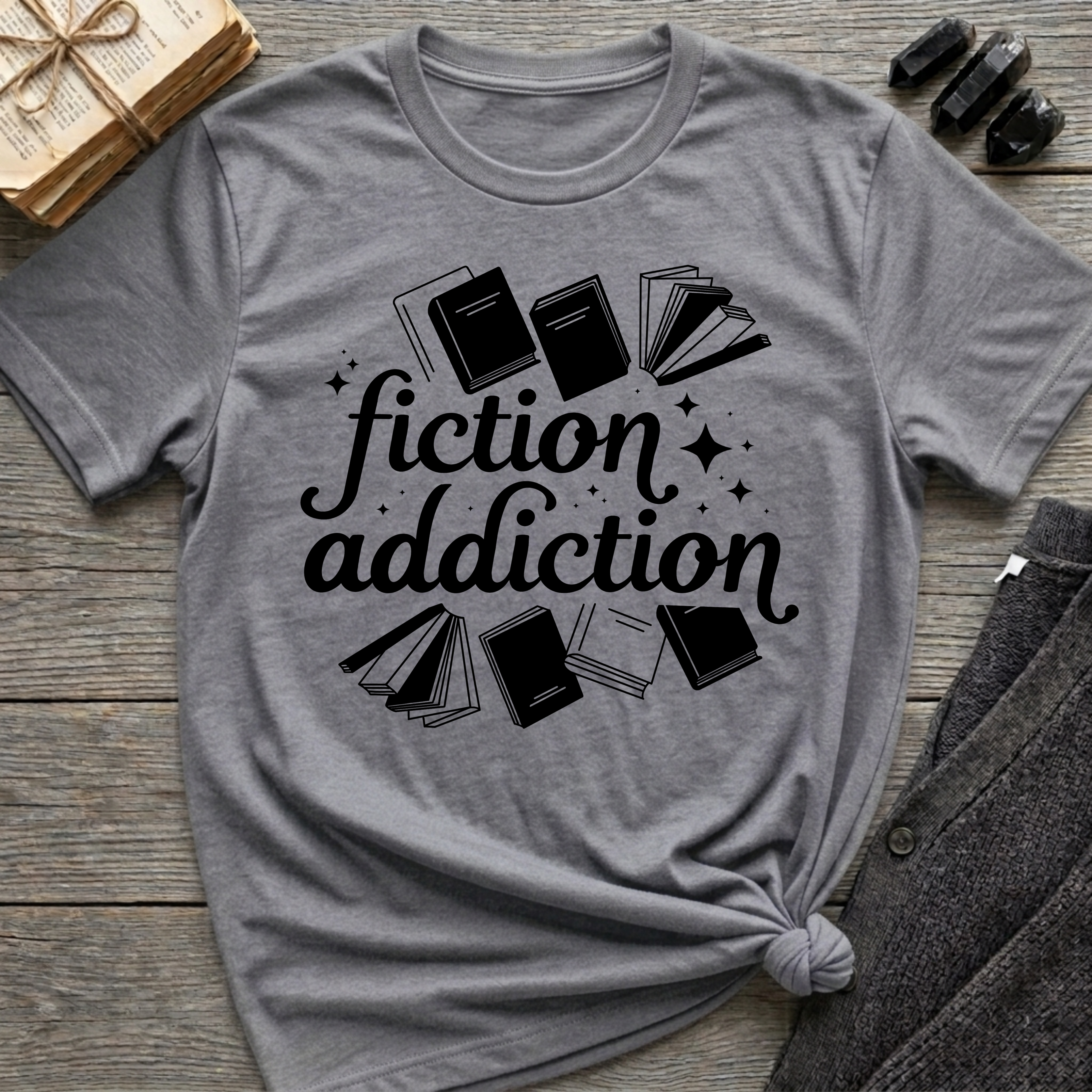 Fiction Addiction - Typography T-Shirt