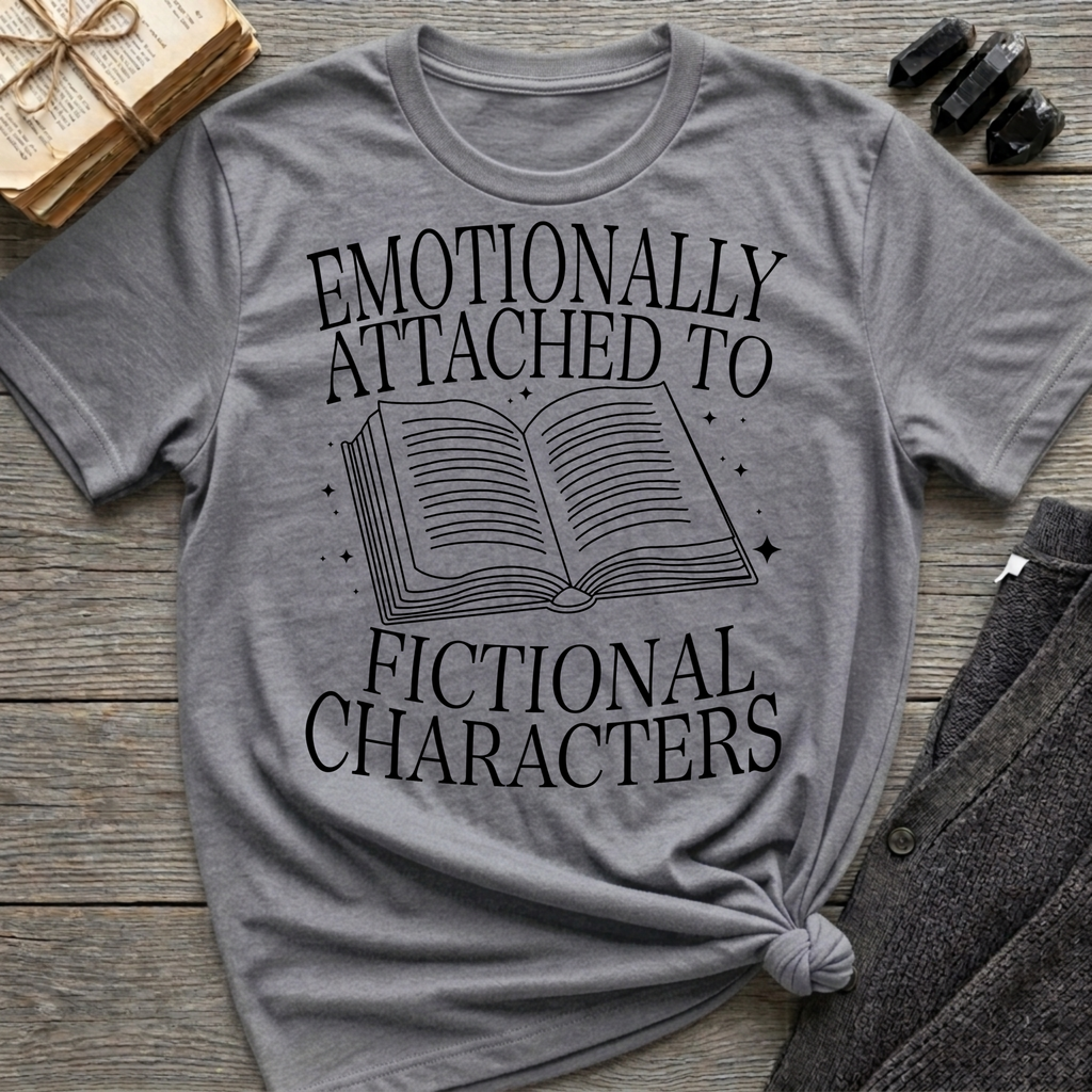 Emotionally attached to fictional characters - Typography T-Shirt