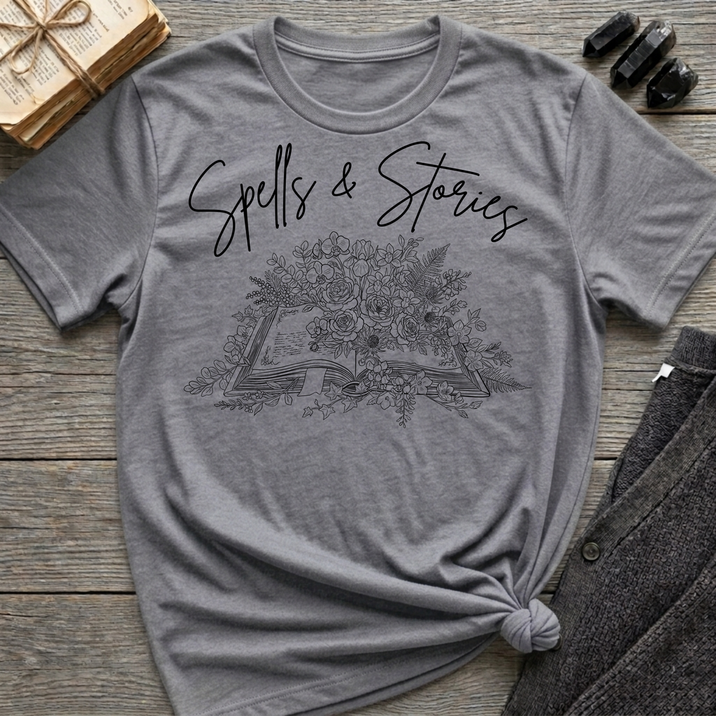 Spells & Stories - Flower Book T-Shirt