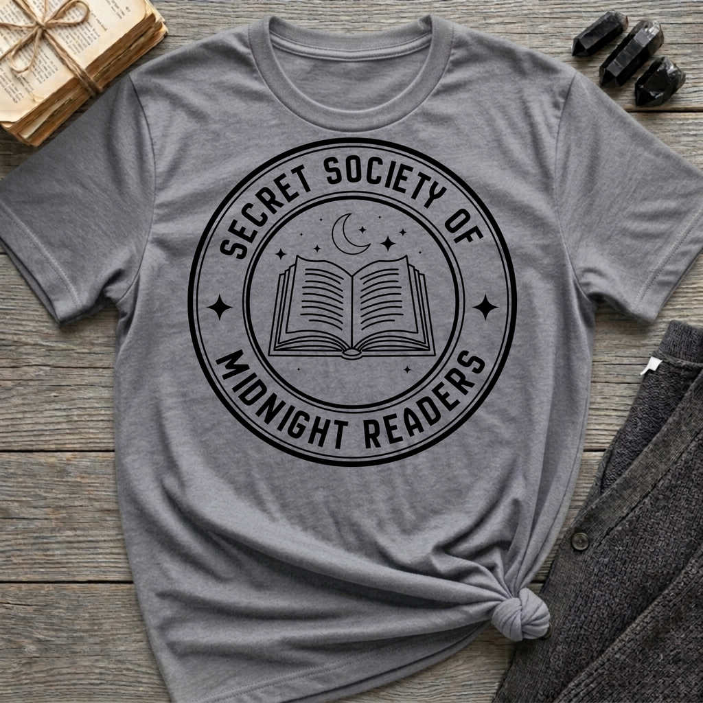 Secret society of midnight readers - Typography T-Shirt