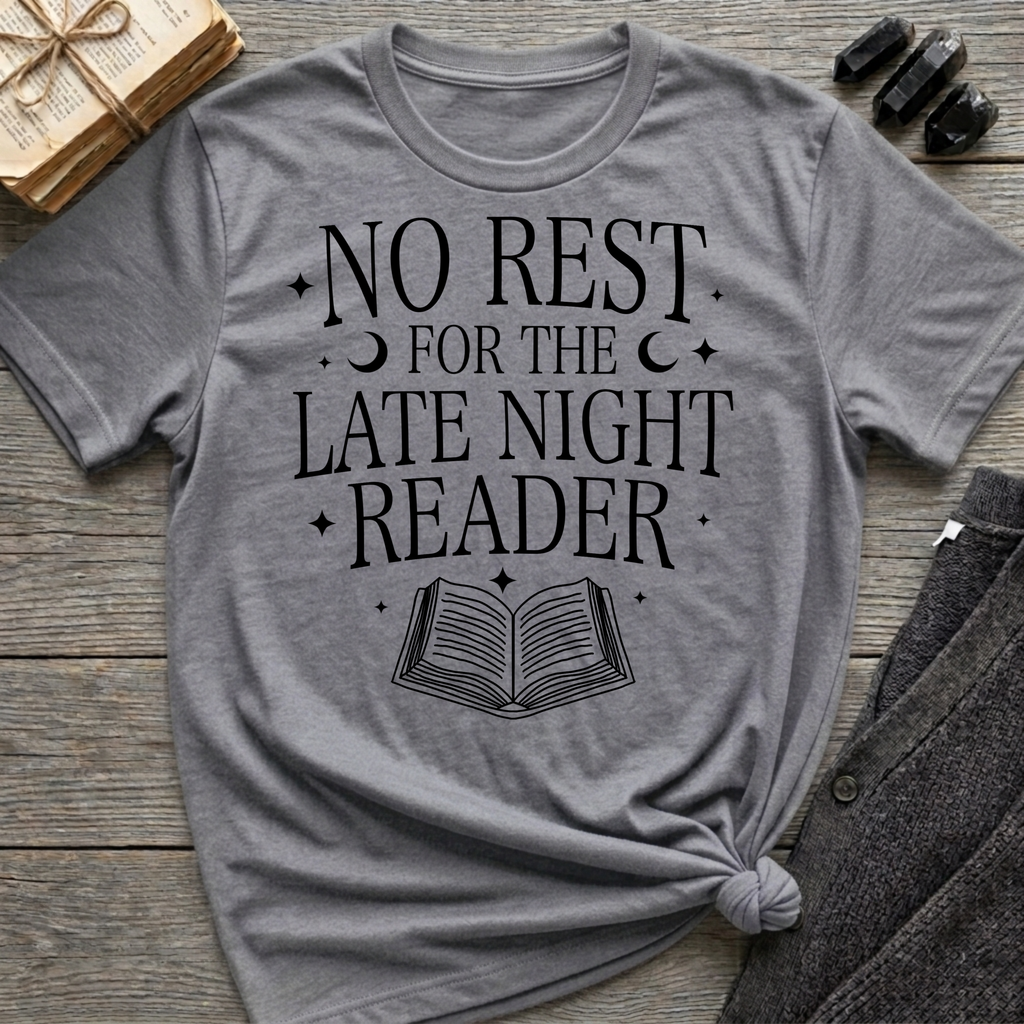 No rest for the late night reader - Typography T-Shirt