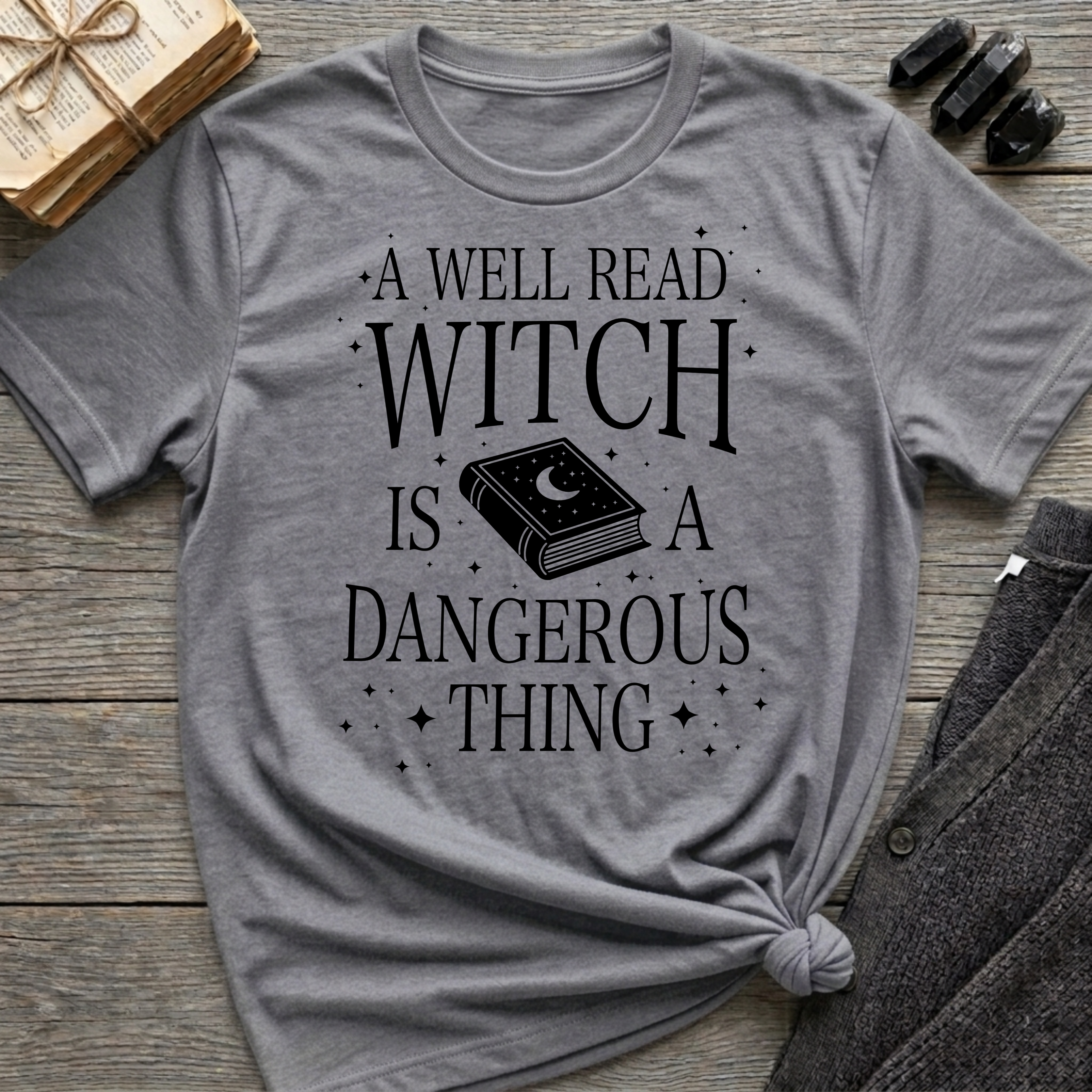 A Well Read Witch Is A Dangerous Thing - Typography T-Shirt