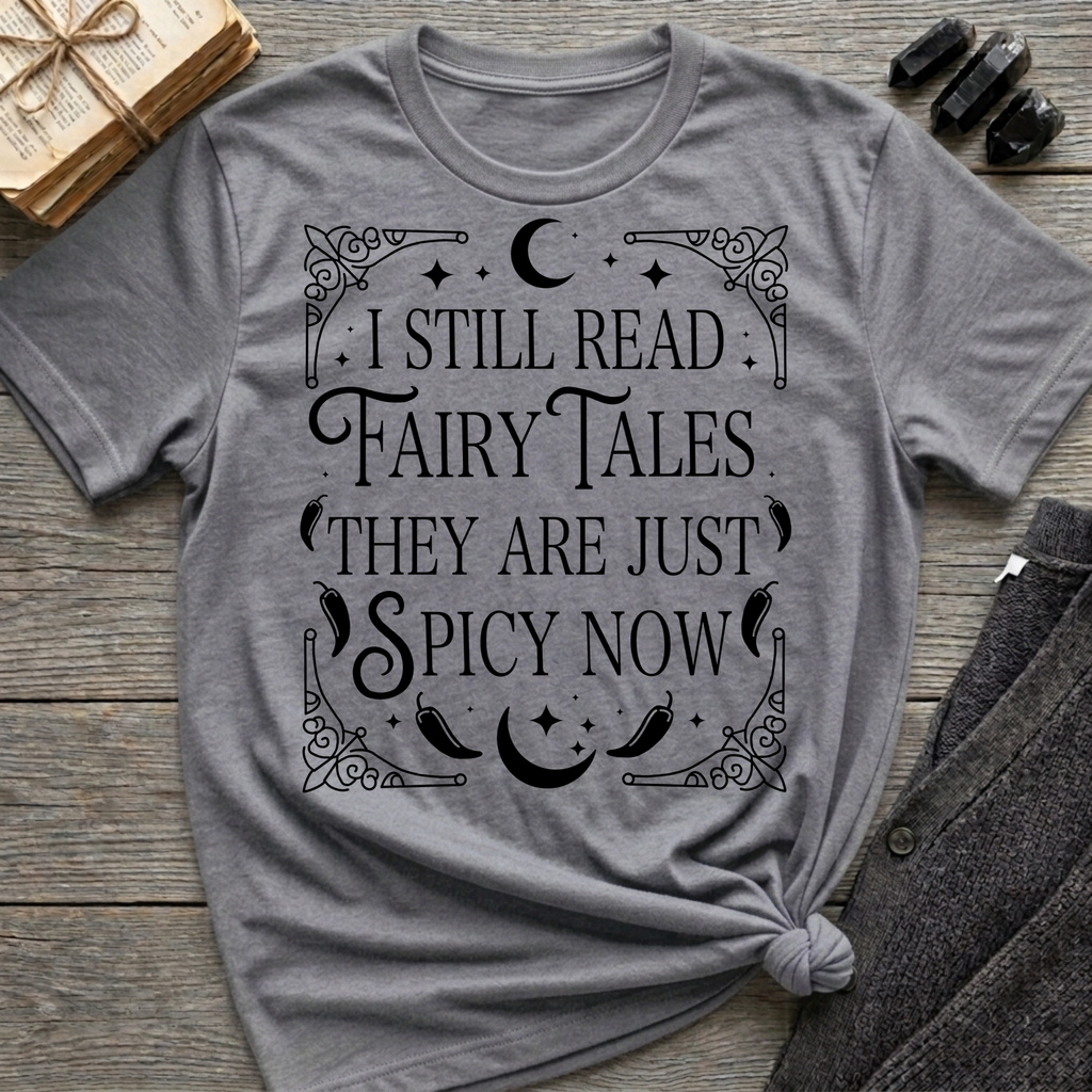 I still read fairy tales they are just spicy now - Typography T-Shirt