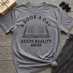 A book a day keeps reality away - Open book T-Shirt