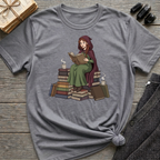 Reading Witch Sitting on a Pile of Books - Graphic T-Shirt