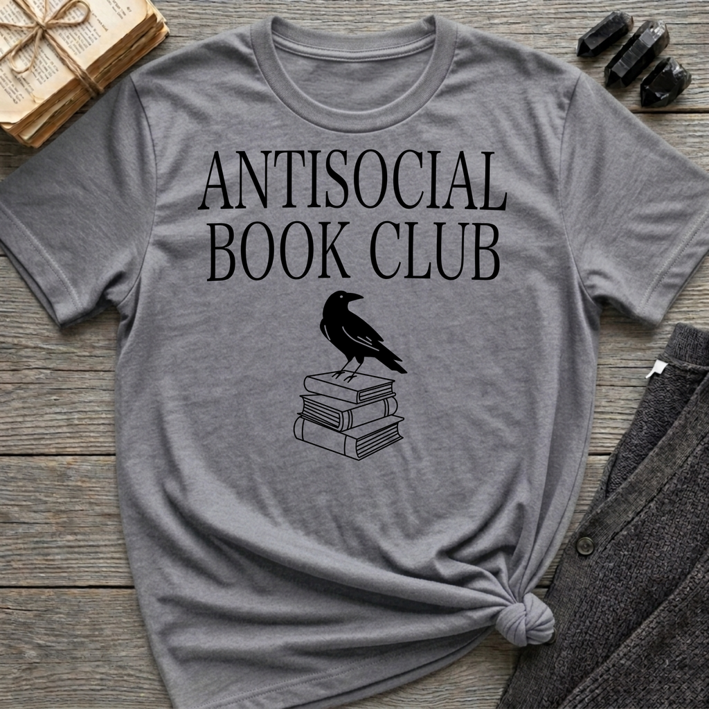 Antisocial book club - Crow on books T-Shirt