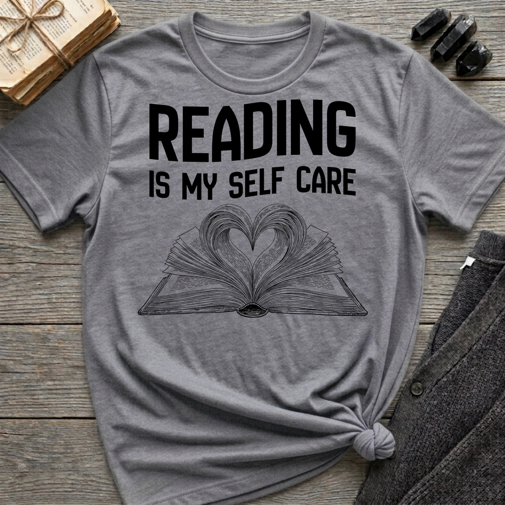 Reading is my self care - Heart Book T-Shirt
