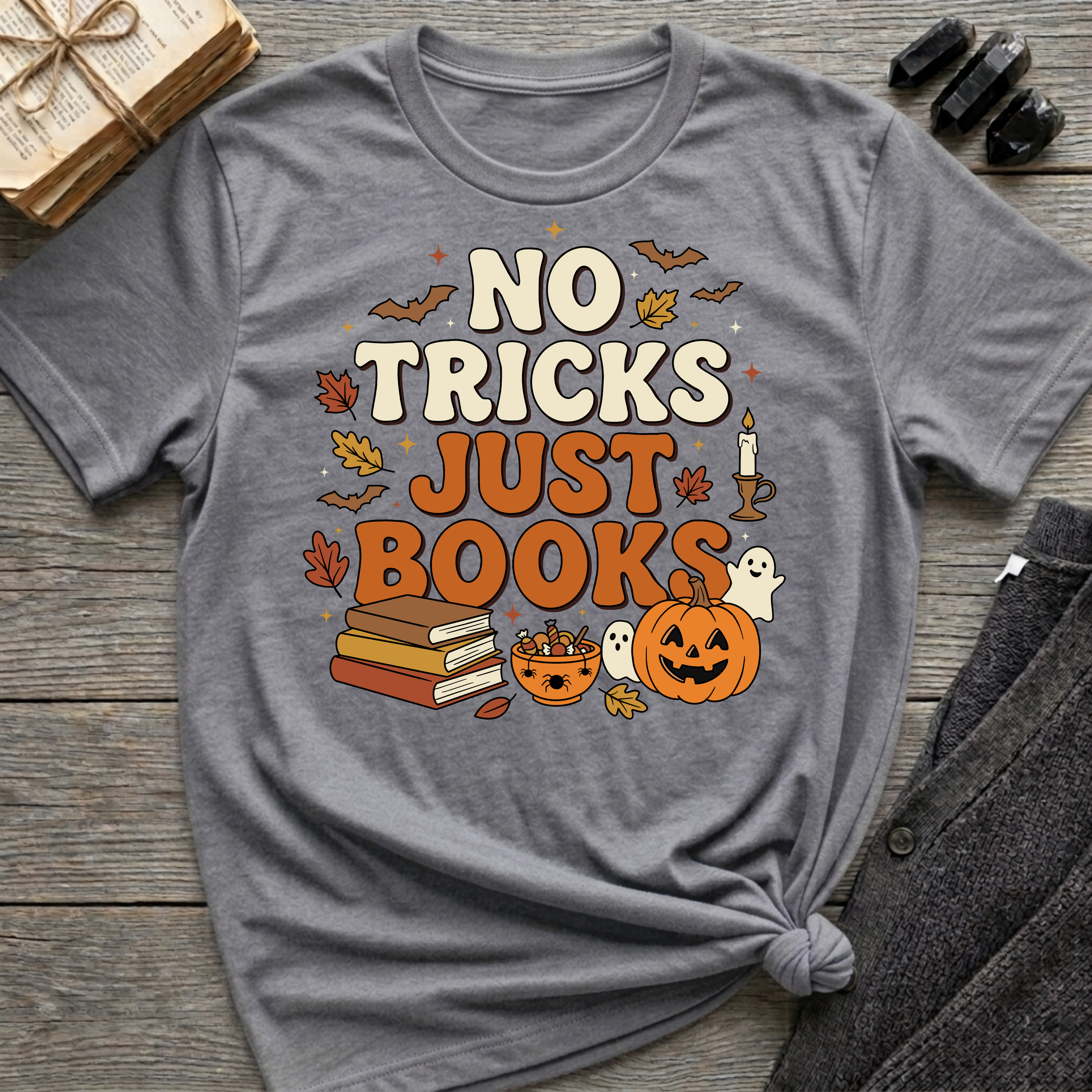 No Tricks Just Books - Graphic T-Shirt