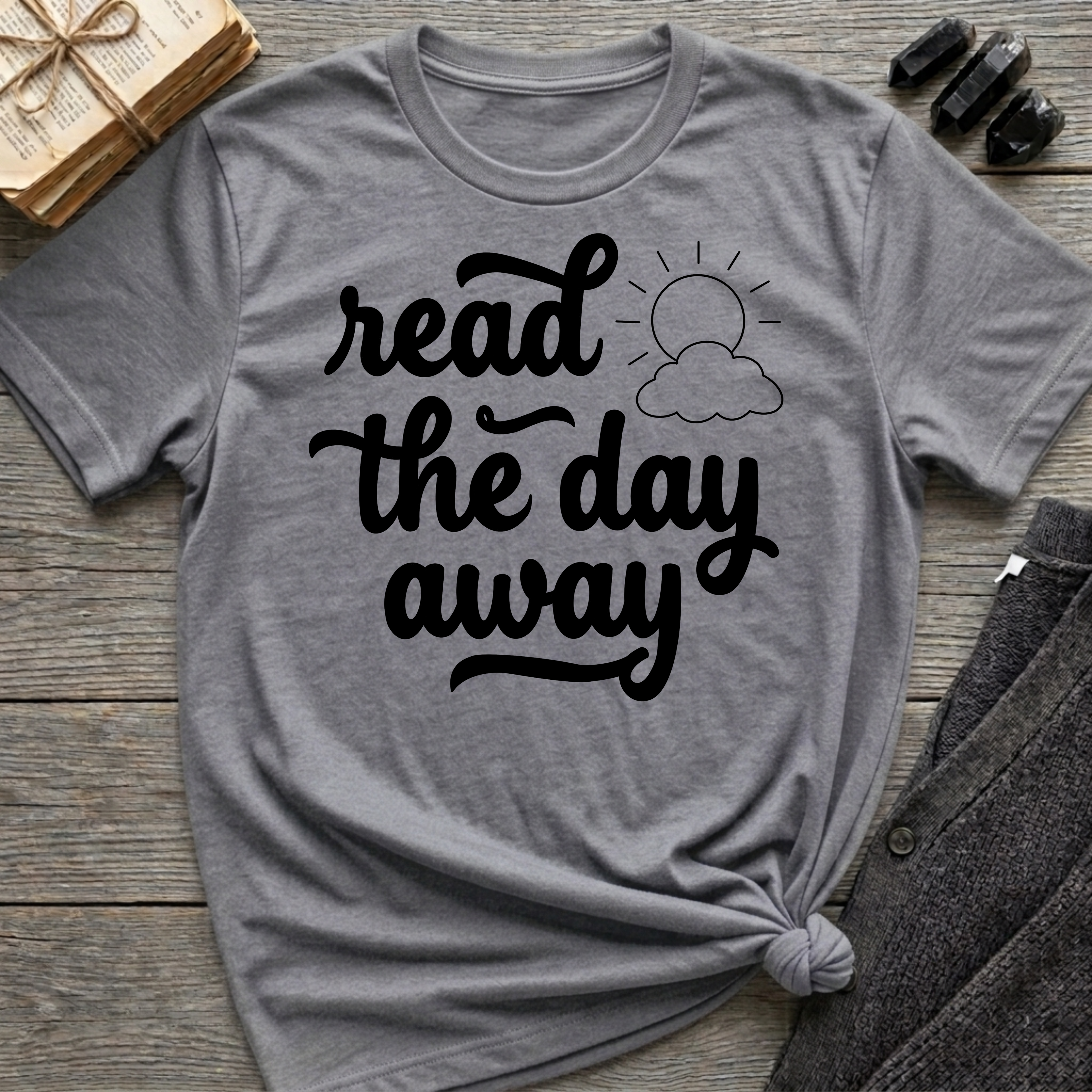 Read the Day Away - Typography T-Shirt