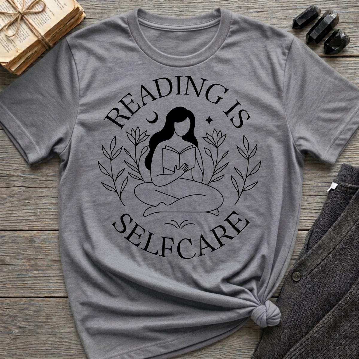 Reading is selfcare - Typography T-Shirt