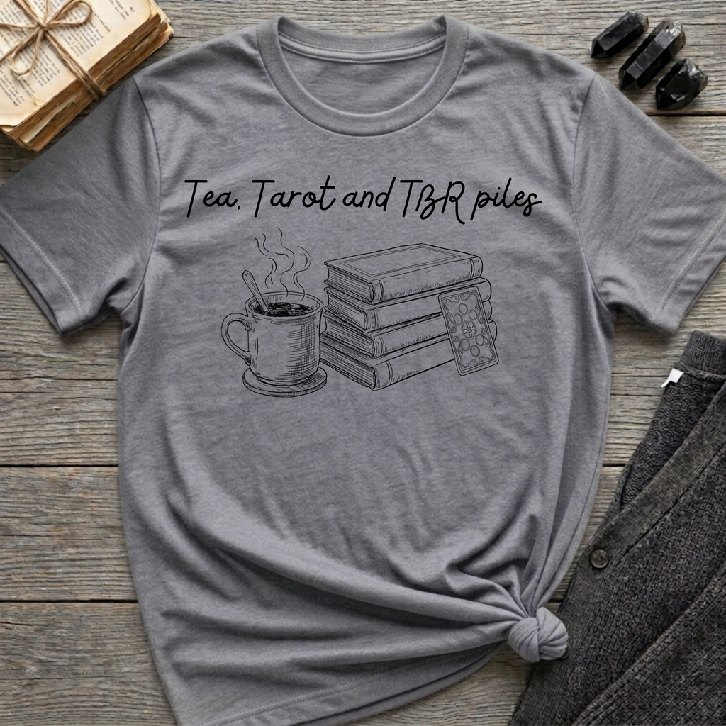Tea, Tarot and TBR piles - T-Shirt