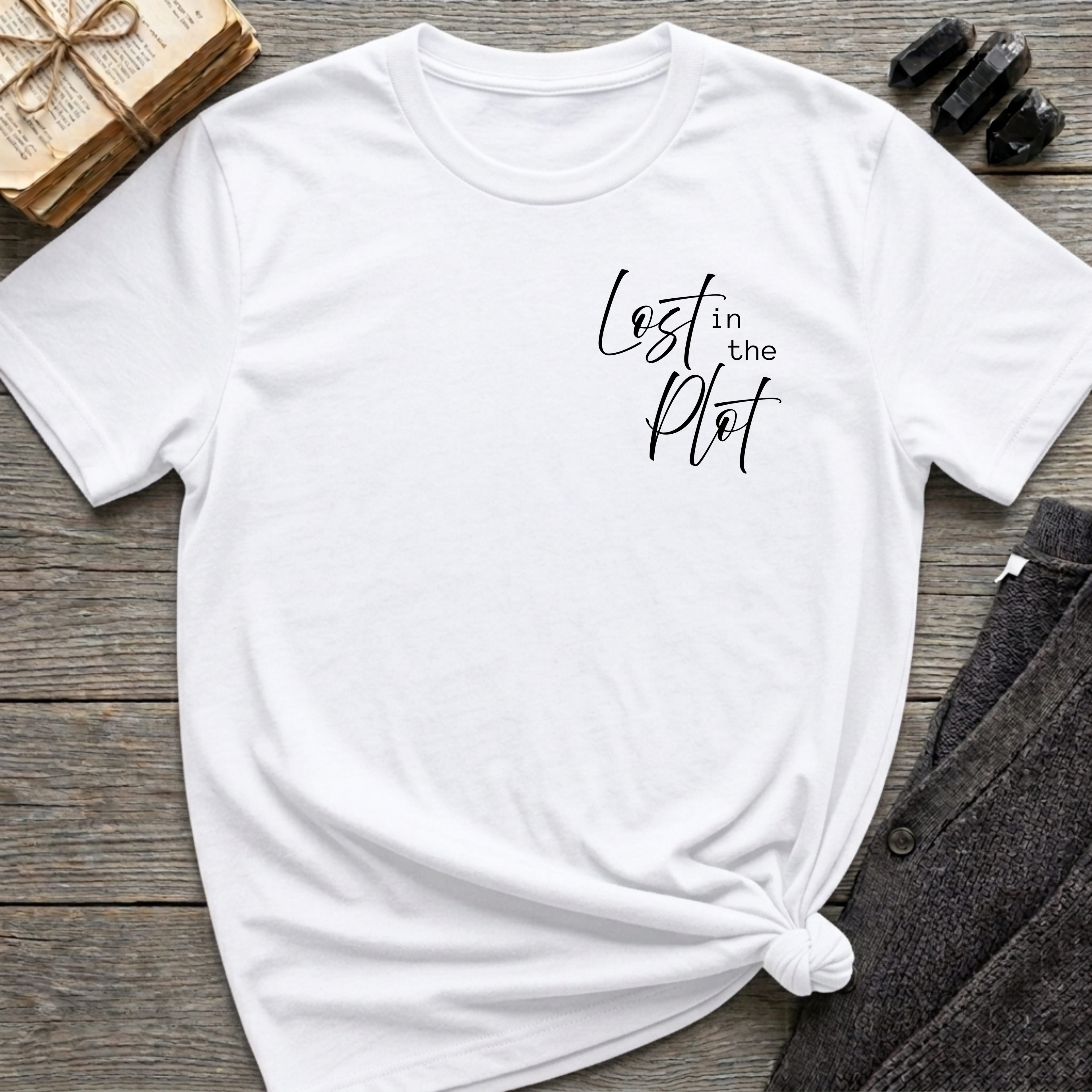 Lost in the Plot - Typography T-Shirt