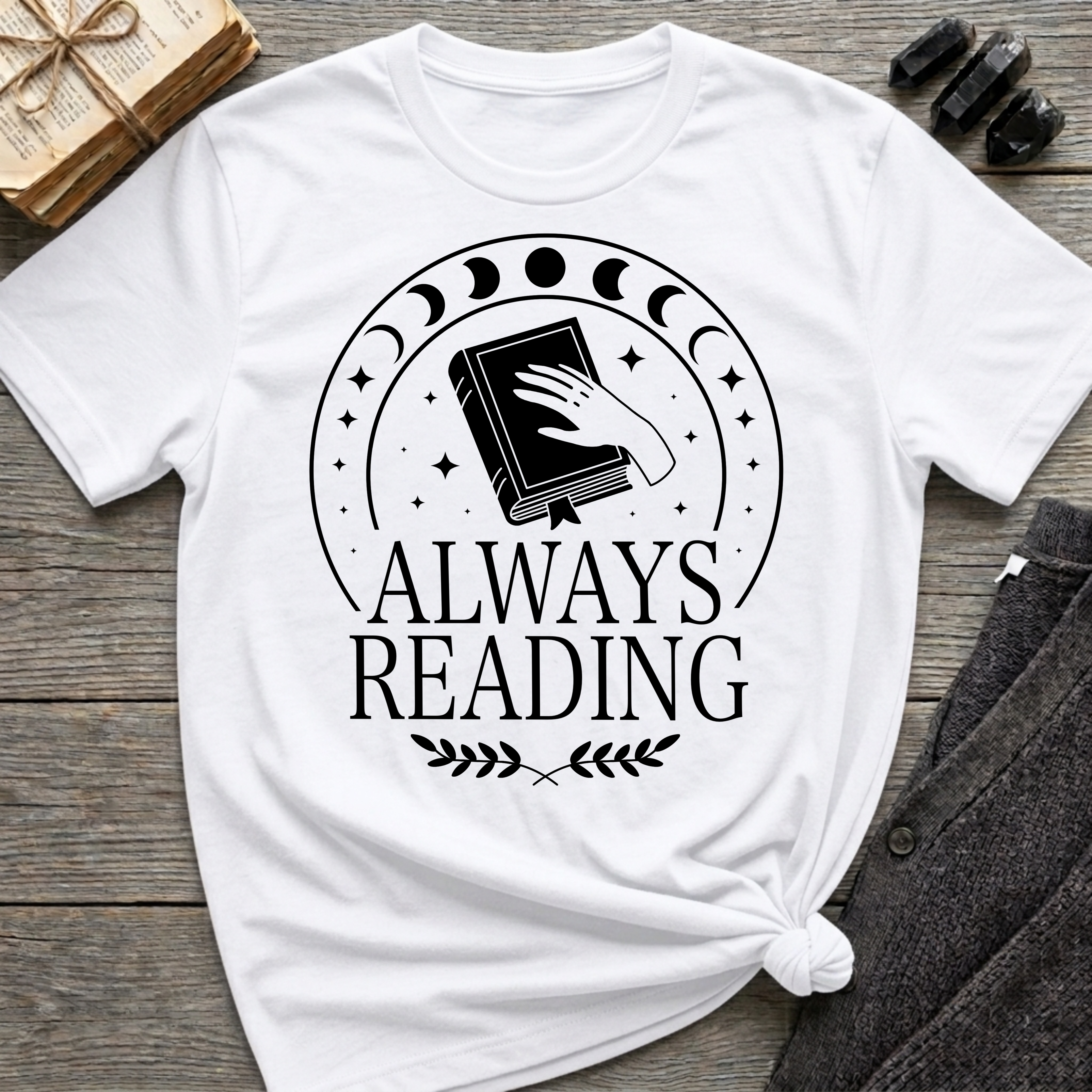 Always Reading - Typography T-Shirt