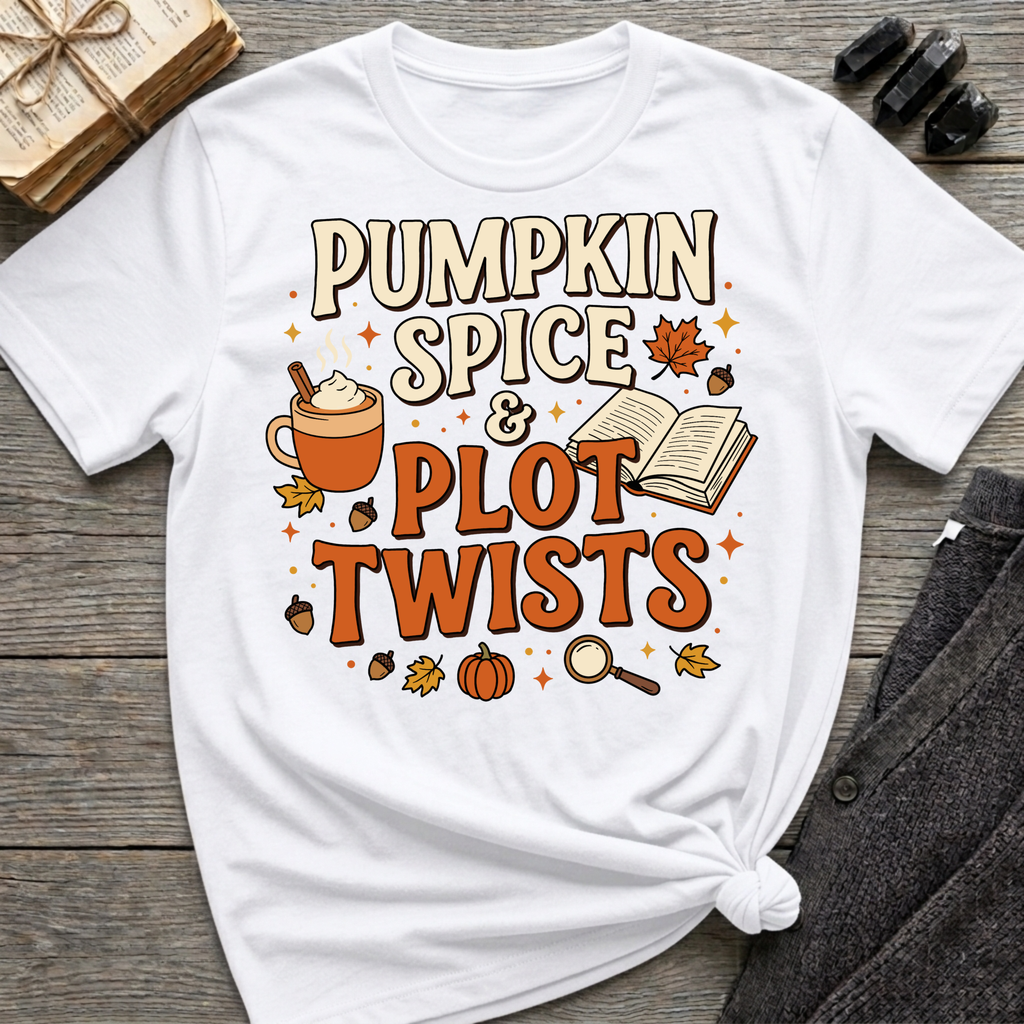 Pumpkin Spice & Plot Twists - Graphic T-Shirt