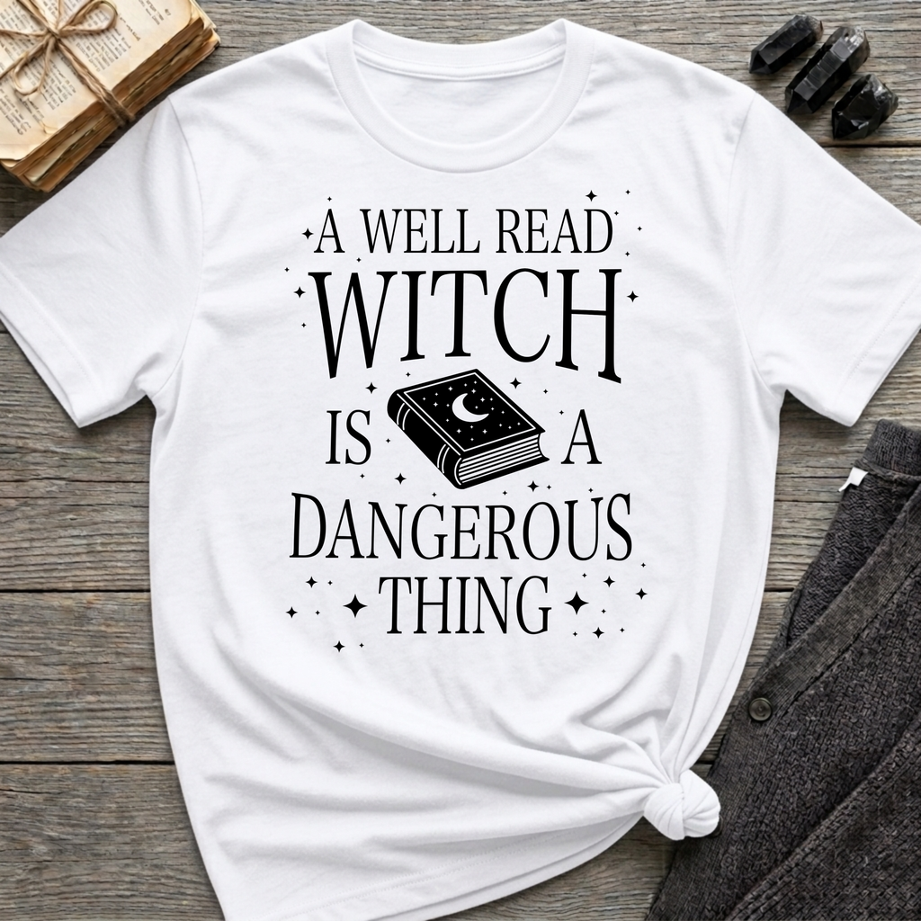 A Well Read Witch Is A Dangerous Thing - Typography T-Shirt