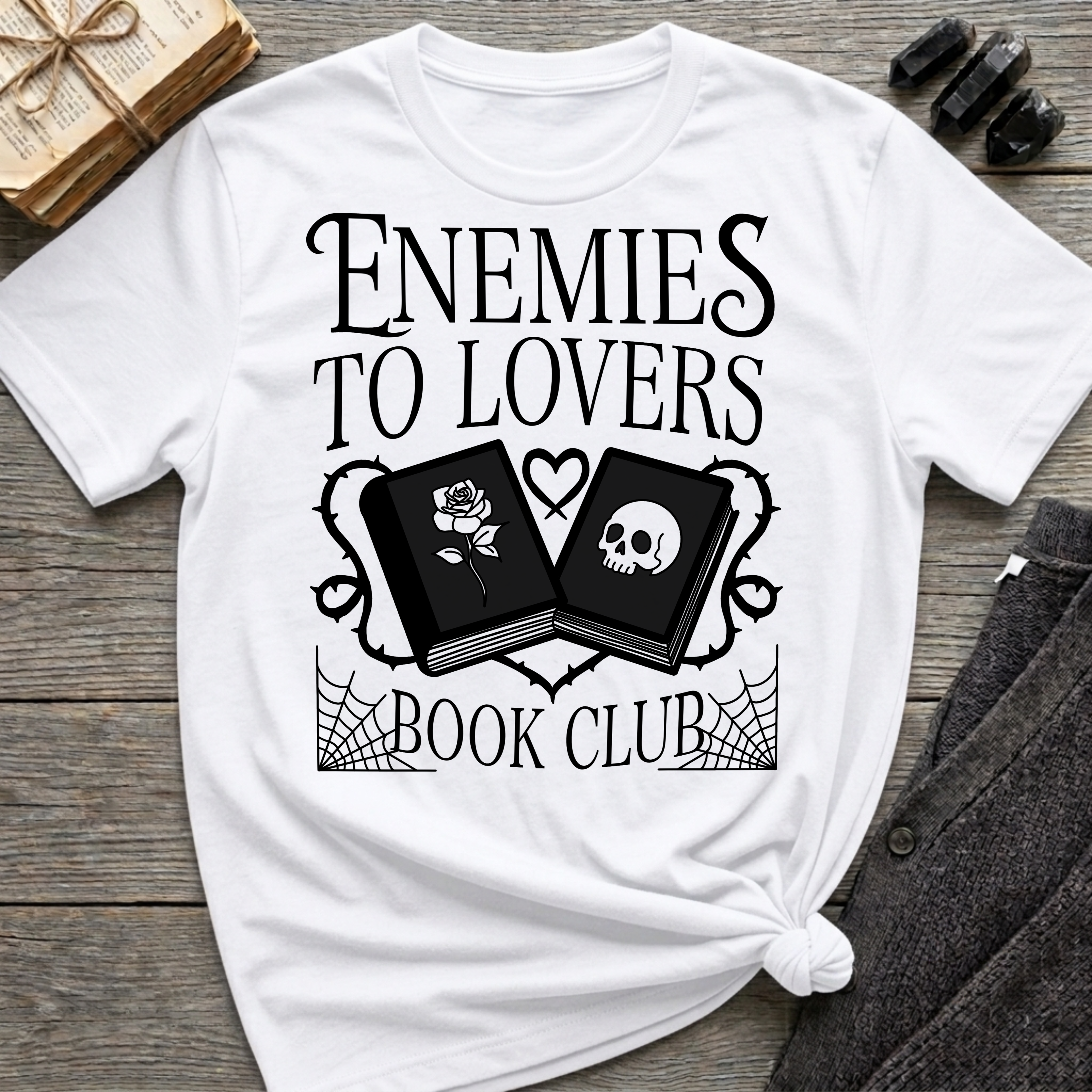 Enemies to lovers book club - Typography T-Shirt