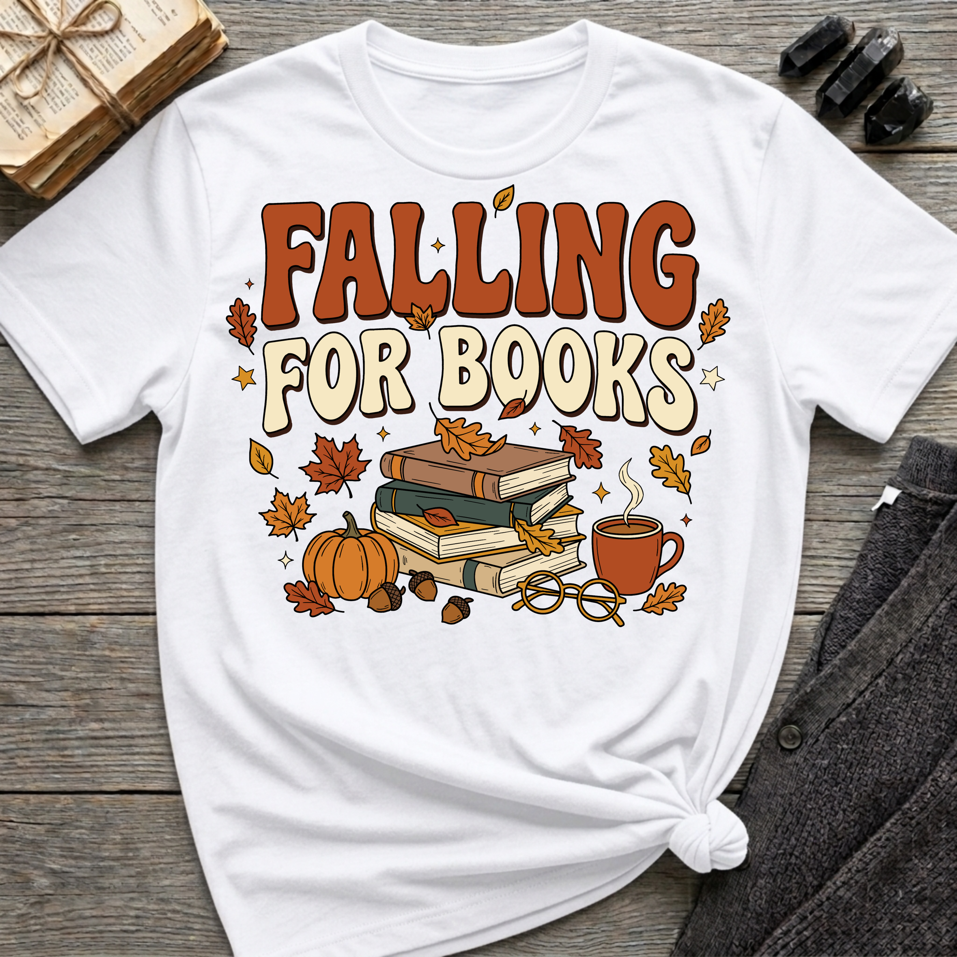 Falling for Books - Graphic T-Shirt