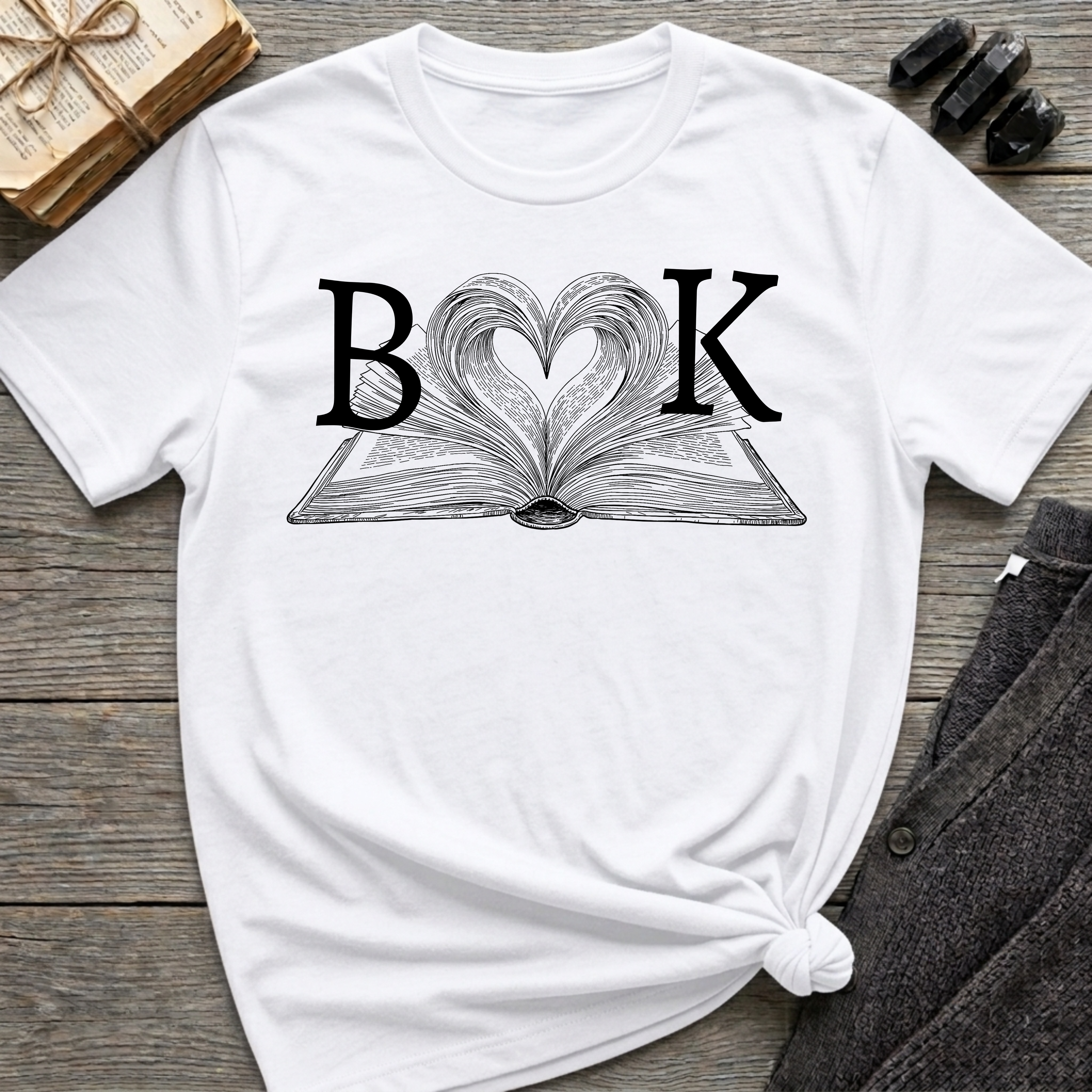Book - Heart Book T-Shirt