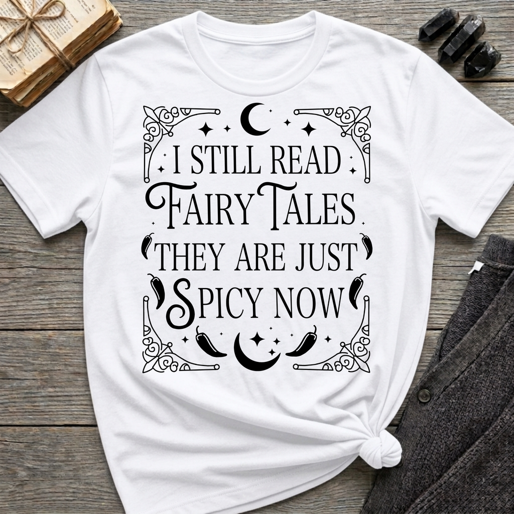 I still read fairy tales they are just spicy now - Typography T-Shirt