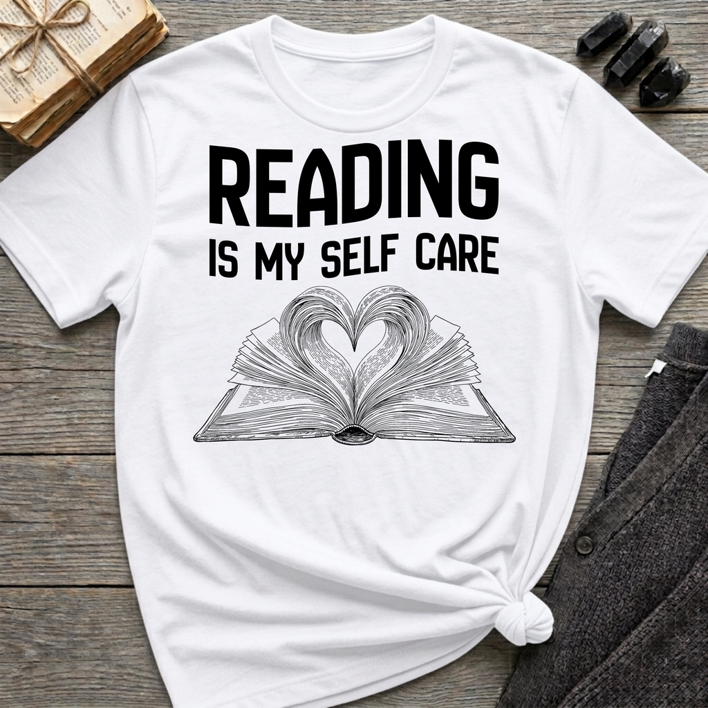 Reading is my self care - Heart Book T-Shirt