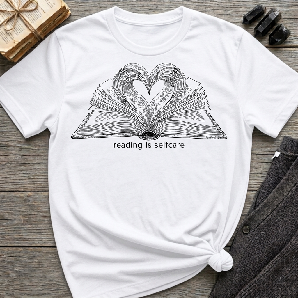 reading is my selfcare - Heart Book T-Shirt