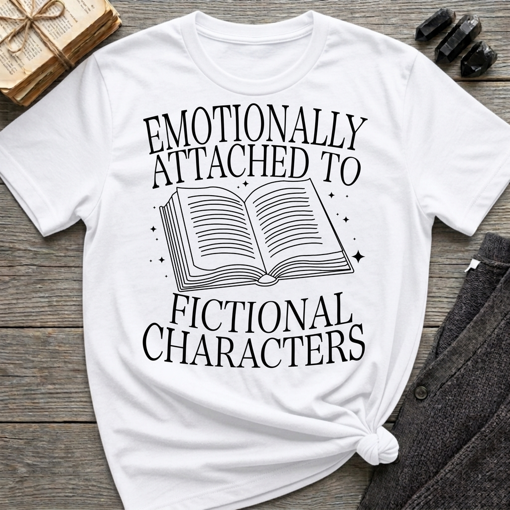Emotionally attached to fictional characters - Typography T-Shirt