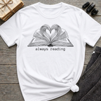 always reading - Heart Book T-Shirt