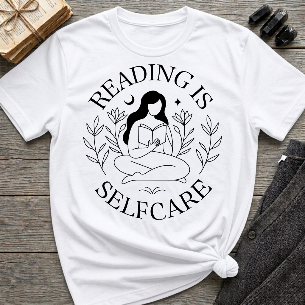 Reading is selfcare - Typography T-Shirt